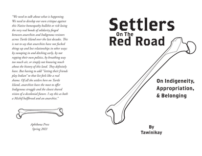 Settlers on the Red Road Zine Cover