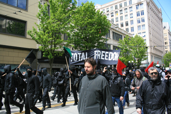 blac block seattle: total freedom banner