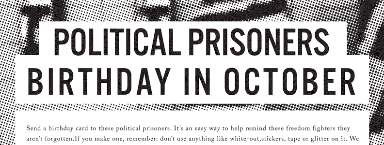 October Political Prisoner Birthdays