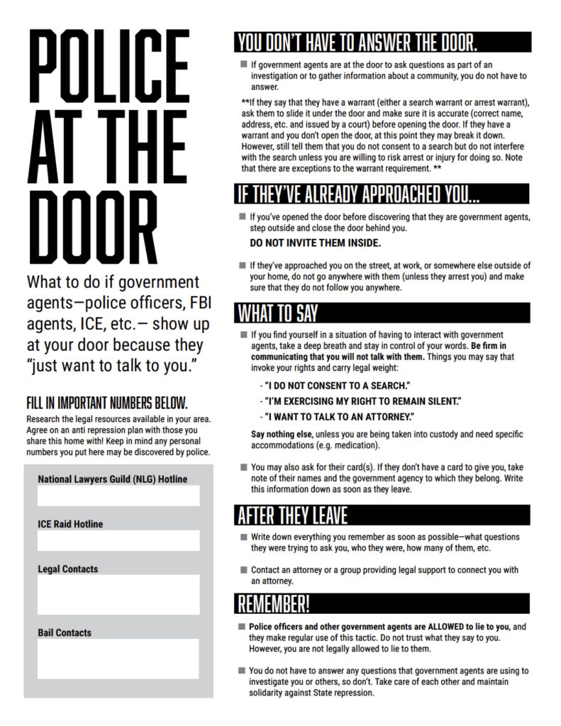 police at the door flyer