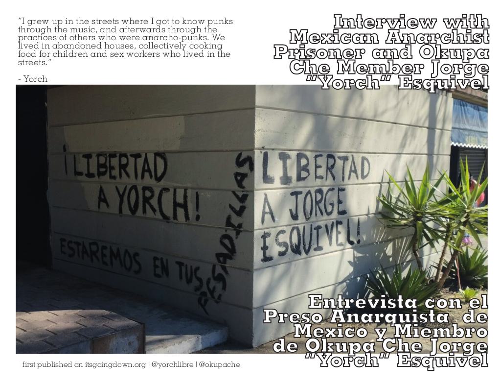 Cover of Interview With Anarchist Prisoner And Okupa Che Member Jorge "Yorch" Esquivel