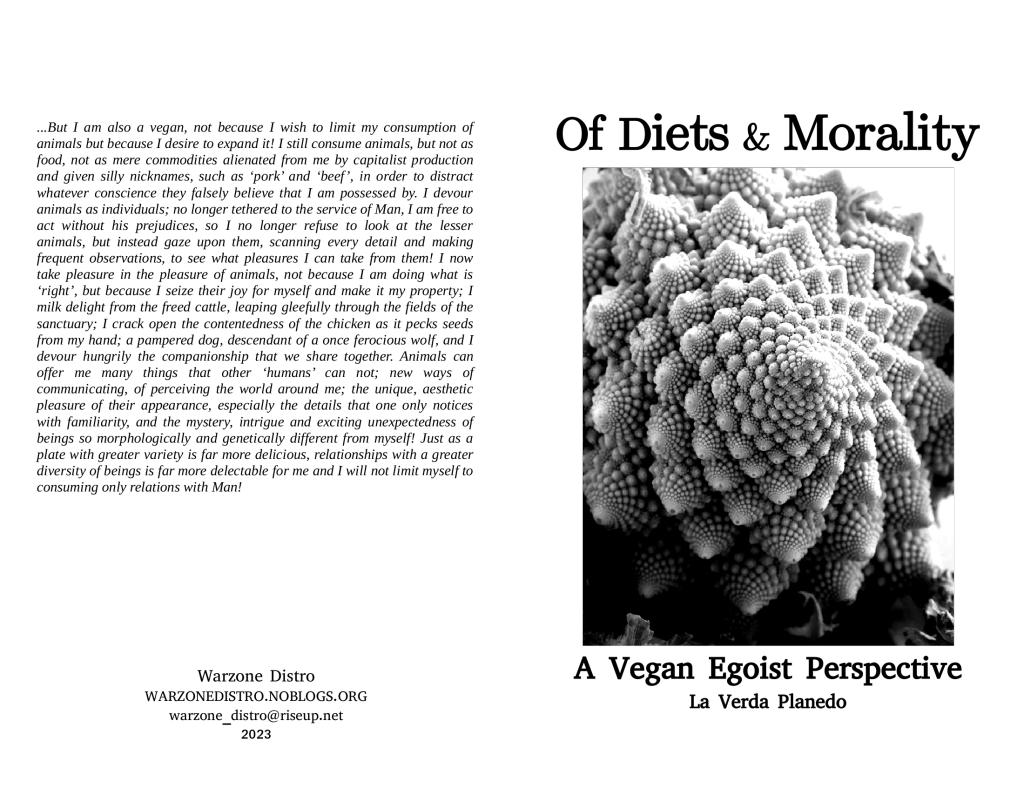 Cover of Of Diets and Morality: A Vegan Egoist Perspective