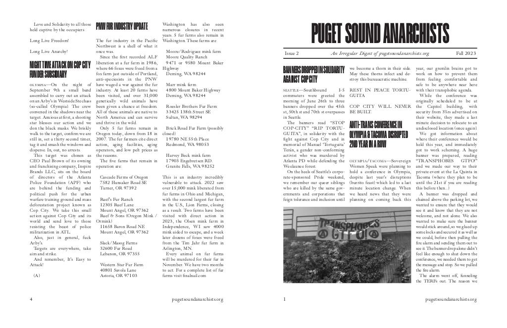 Cover of Puget Sound Anarchists #2