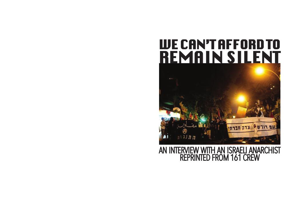 Cover of We Can't Afford to Remain Silent