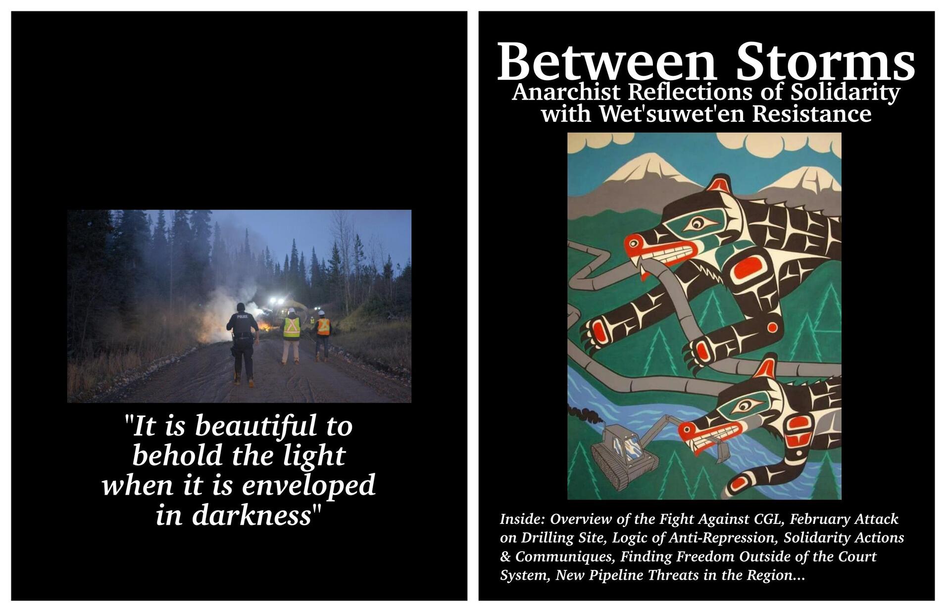 Cover: Between Storms: Anarchist Reflections of Solidarity with Wet'suwet'en Resistance