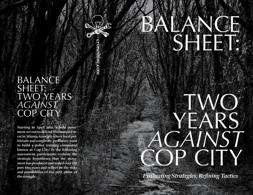 Cover: Balance Sheet: Two Years Against Cop City 
