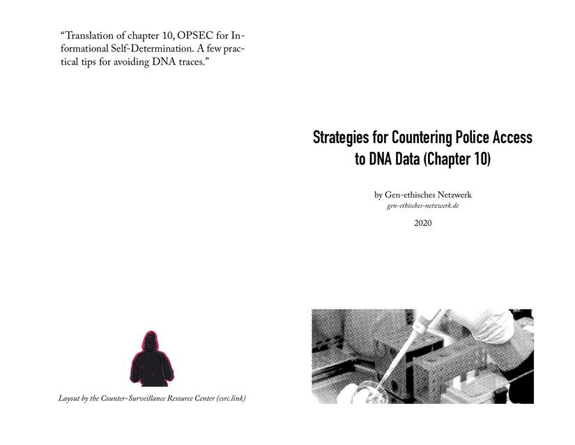 Cover: Strategies for Countering Police Access to DNA Data