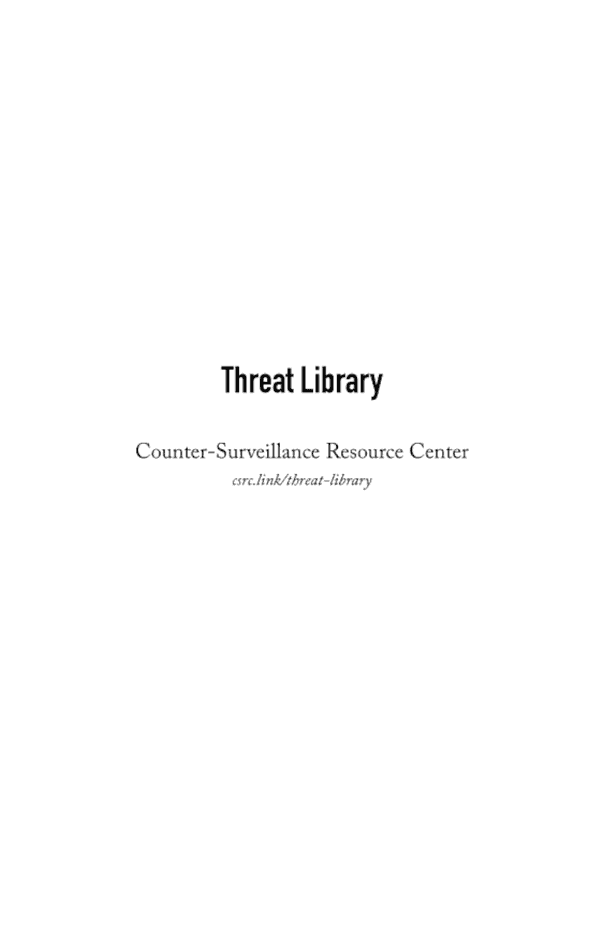 Threat Library