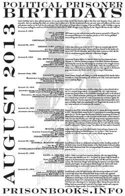 August Political Prisoner Birthdays Poster