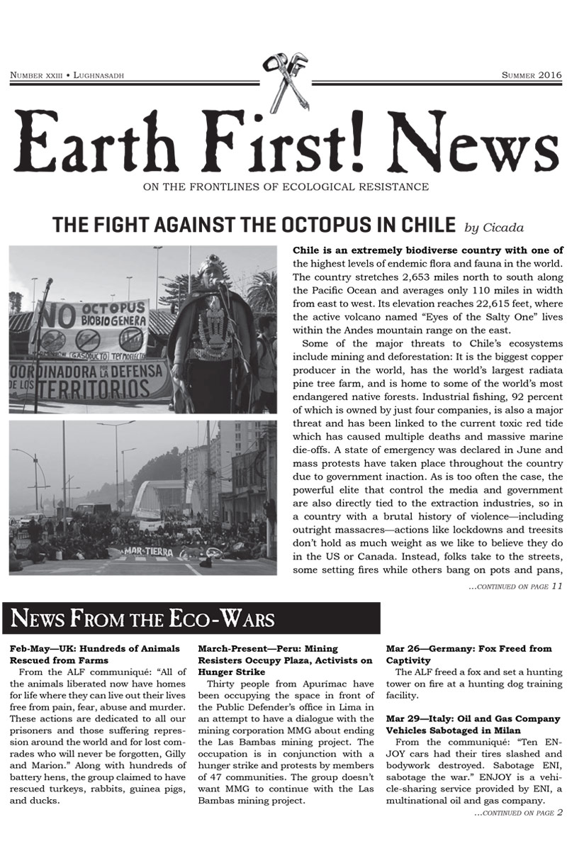 Earth First! Newsletter - Summer 2016 Cover