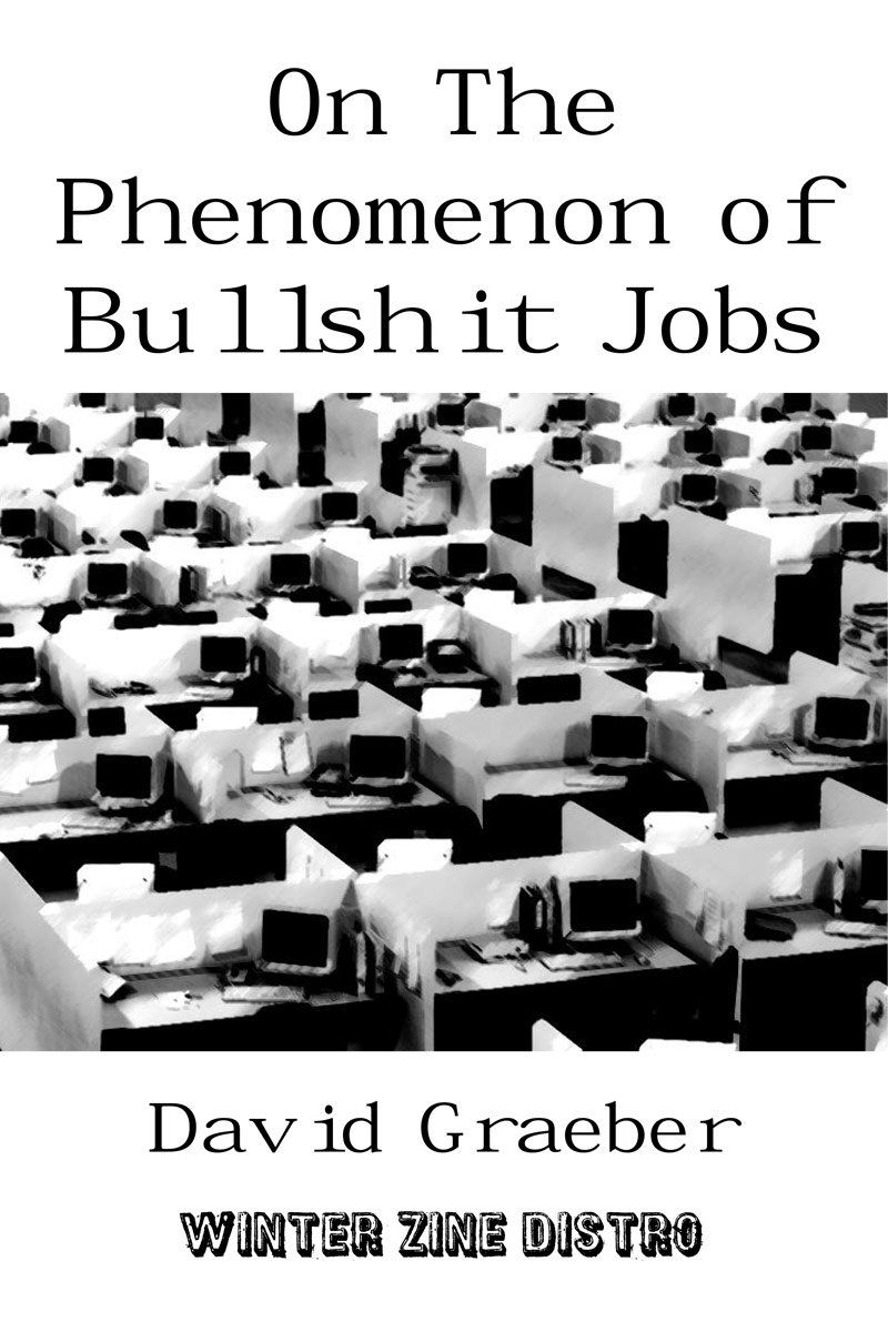 on phenomenon of bullshit jobs zine cover